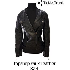 ⭐️ Topshop Black Faux Leather Biker Jacket